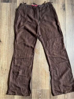 Vintage Brown Biaggini Linen Straight Pants